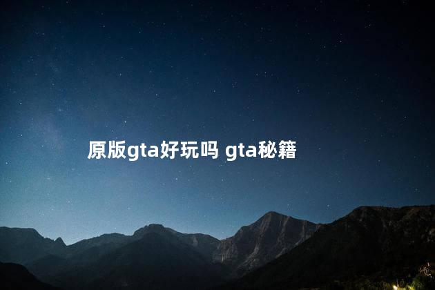 原版gta好玩吗 gta秘籍